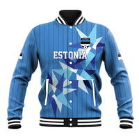 Custom Estonia Football Baseball Jacket Retro Jersey Blue Version