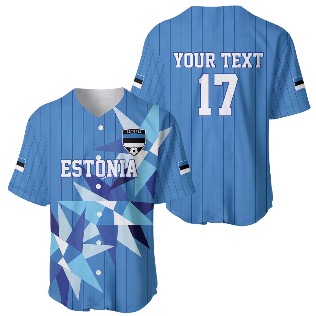Custom Estonia Football Baseball Jersey Retro Jersey Blue Version