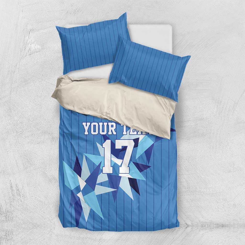 Custom Estonia Football Bedding Set Retro Jersey Blue Version