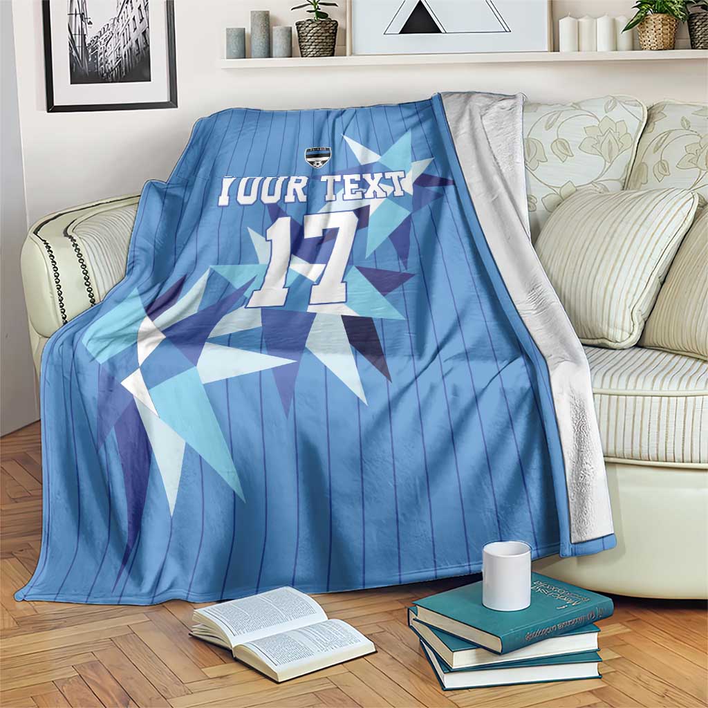 Custom Estonia Football Blanket Retro Jersey Blue Version