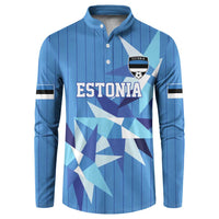 Custom Estonia Football Button Sweatshirt Retro Jersey Blue Version