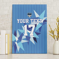 Custom Estonia Football Canvas Wall Art Retro Jersey Blue Version