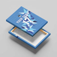 Custom Estonia Football Canvas Wall Art Retro Jersey Blue Version