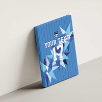 Custom Estonia Football Canvas Wall Art Retro Jersey Blue Version