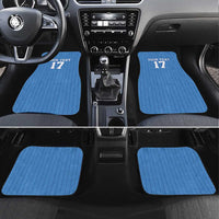 Custom Estonia Football Car Mats Retro Jersey Blue Version