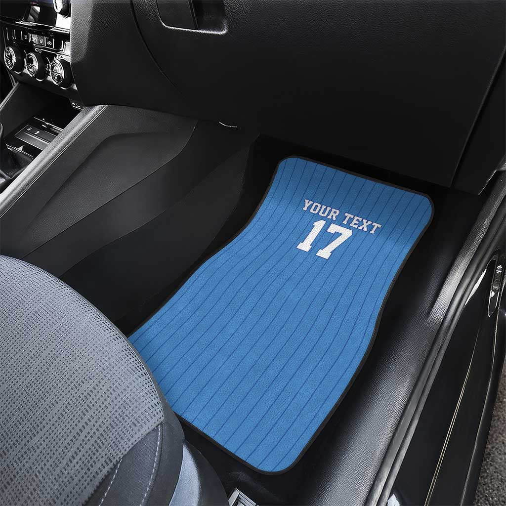 Custom Estonia Football Car Mats Retro Jersey Blue Version