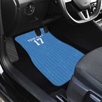 Custom Estonia Football Car Mats Retro Jersey Blue Version