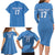 Custom Estonia Football Family Matching Long Sleeve Bodycon Dress and Hawaiian Shirt Retro Jersey Blue Version