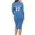 Custom Estonia Football Family Matching Long Sleeve Bodycon Dress and Hawaiian Shirt Retro Jersey Blue Version