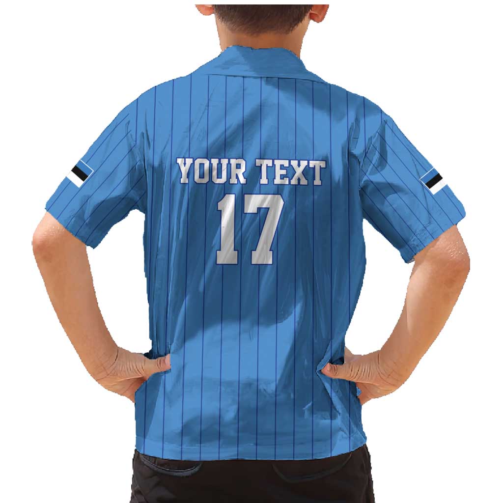 Custom Estonia Football Family Matching Mermaid Dress and Hawaiian Shirt Retro Jersey Blue Version