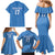 Custom Estonia Football Family Matching Mermaid Dress and Hawaiian Shirt Retro Jersey Blue Version