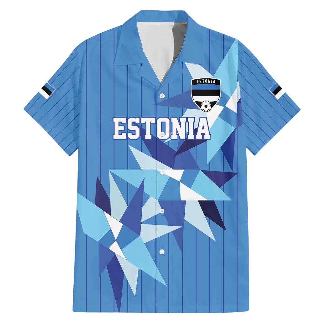 Custom Estonia Football Family Matching Mermaid Dress and Hawaiian Shirt Retro Jersey Blue Version