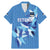 Custom Estonia Football Family Matching Mermaid Dress and Hawaiian Shirt Retro Jersey Blue Version