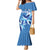 Custom Estonia Football Family Matching Mermaid Dress and Hawaiian Shirt Retro Jersey Blue Version