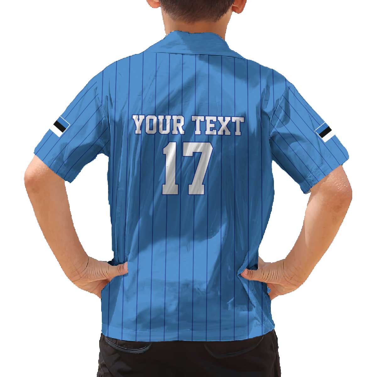 Custom Estonia Football Family Matching Off The Shoulder Long Sleeve Dress and Hawaiian Shirt Retro Jersey Blue Version