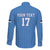 Custom Estonia Football Family Matching Off The Shoulder Long Sleeve Dress and Hawaiian Shirt Retro Jersey Blue Version