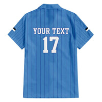 Custom Estonia Football Family Matching Off Shoulder Maxi Dress and Hawaiian Shirt Retro Jersey Blue Version