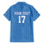 Custom Estonia Football Family Matching Off Shoulder Maxi Dress and Hawaiian Shirt Retro Jersey Blue Version