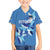 Custom Estonia Football Family Matching Off Shoulder Maxi Dress and Hawaiian Shirt Retro Jersey Blue Version