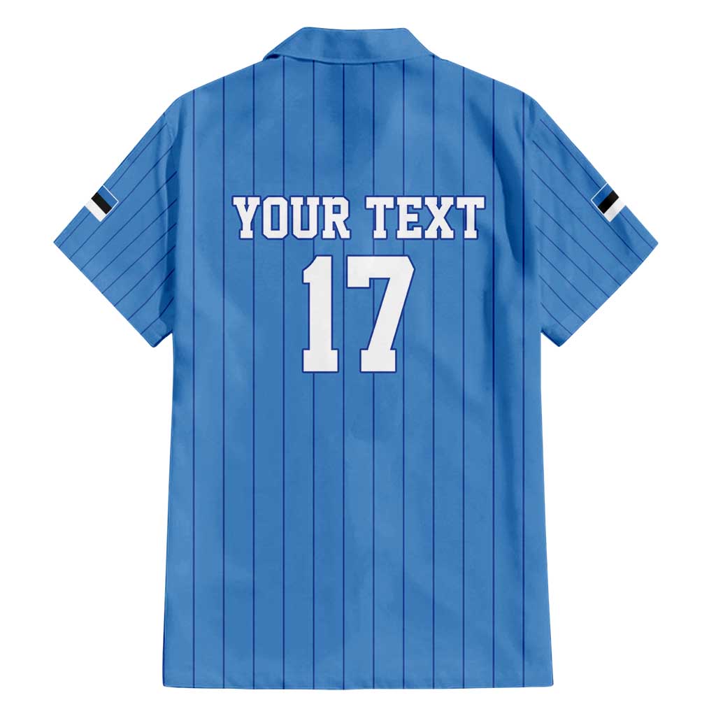 Custom Estonia Football Family Matching Off Shoulder Short Dress and Hawaiian Shirt Retro Jersey Blue Version