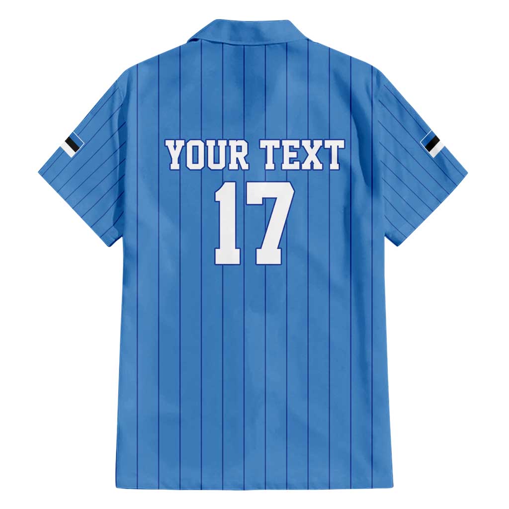 Custom Estonia Football Family Matching Short Sleeve Bodycon Dress and Hawaiian Shirt Retro Jersey Blue Version