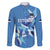 Custom Estonia Football Family Matching Short Sleeve Bodycon Dress and Hawaiian Shirt Retro Jersey Blue Version