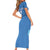 Custom Estonia Football Family Matching Short Sleeve Bodycon Dress and Hawaiian Shirt Retro Jersey Blue Version