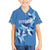 Custom Estonia Football Family Matching Short Sleeve Bodycon Dress and Hawaiian Shirt Retro Jersey Blue Version