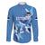 Custom Estonia Football Family Matching Summer Maxi Dress and Hawaiian Shirt Retro Jersey Blue Version