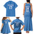 Custom Estonia Football Family Matching Tank Maxi Dress and Hawaiian Shirt Retro Jersey Blue Version