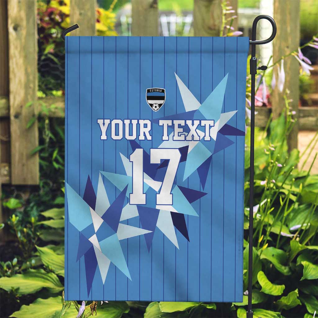 Custom Estonia Football Garden Flag Retro Jersey Blue Version