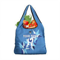 Custom Estonia Football Grocery Bag Retro Jersey Blue Version