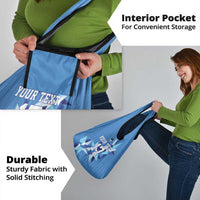 Custom Estonia Football Grocery Bag Retro Jersey Blue Version