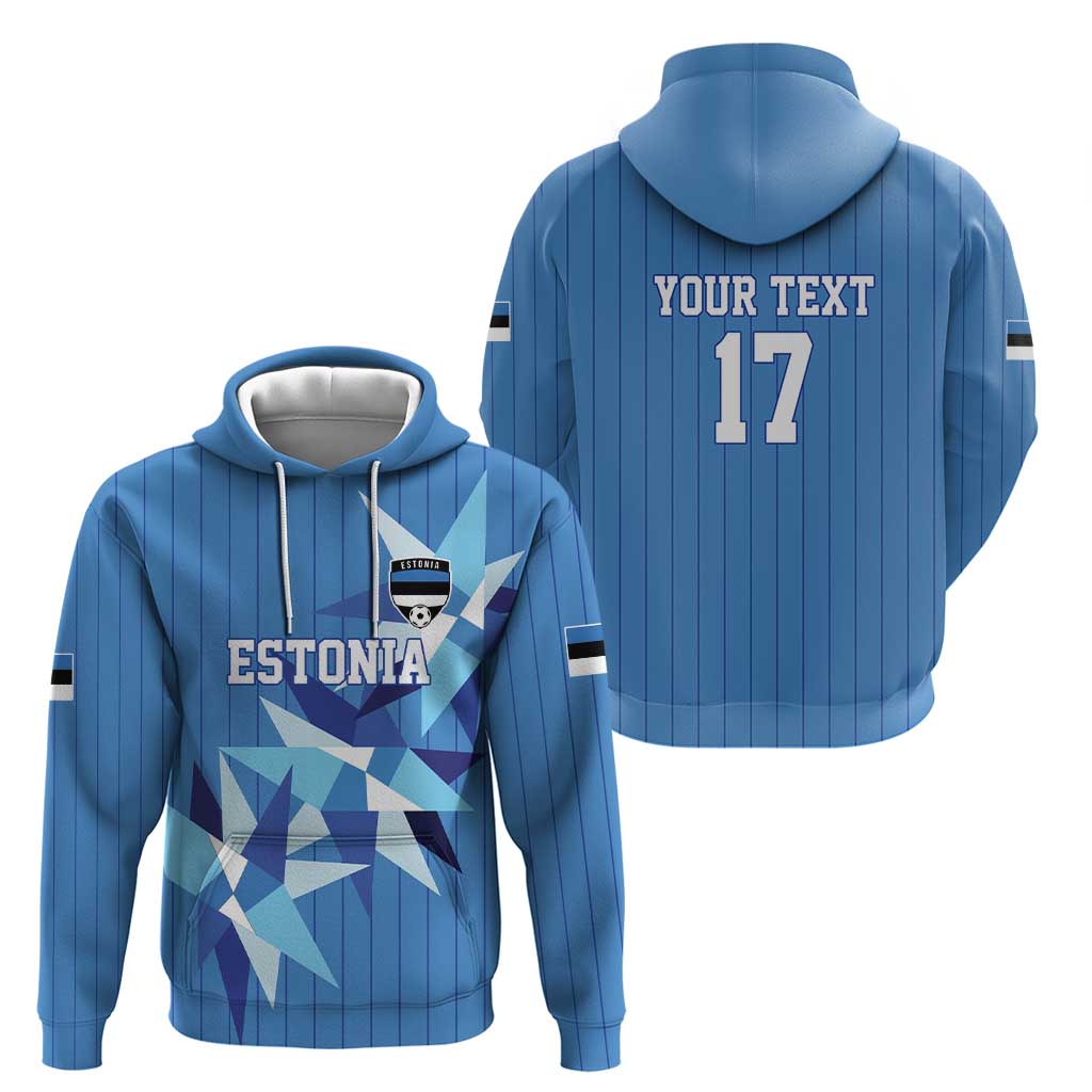 Custom Estonia Football Hoodie Retro Jersey Blue Version