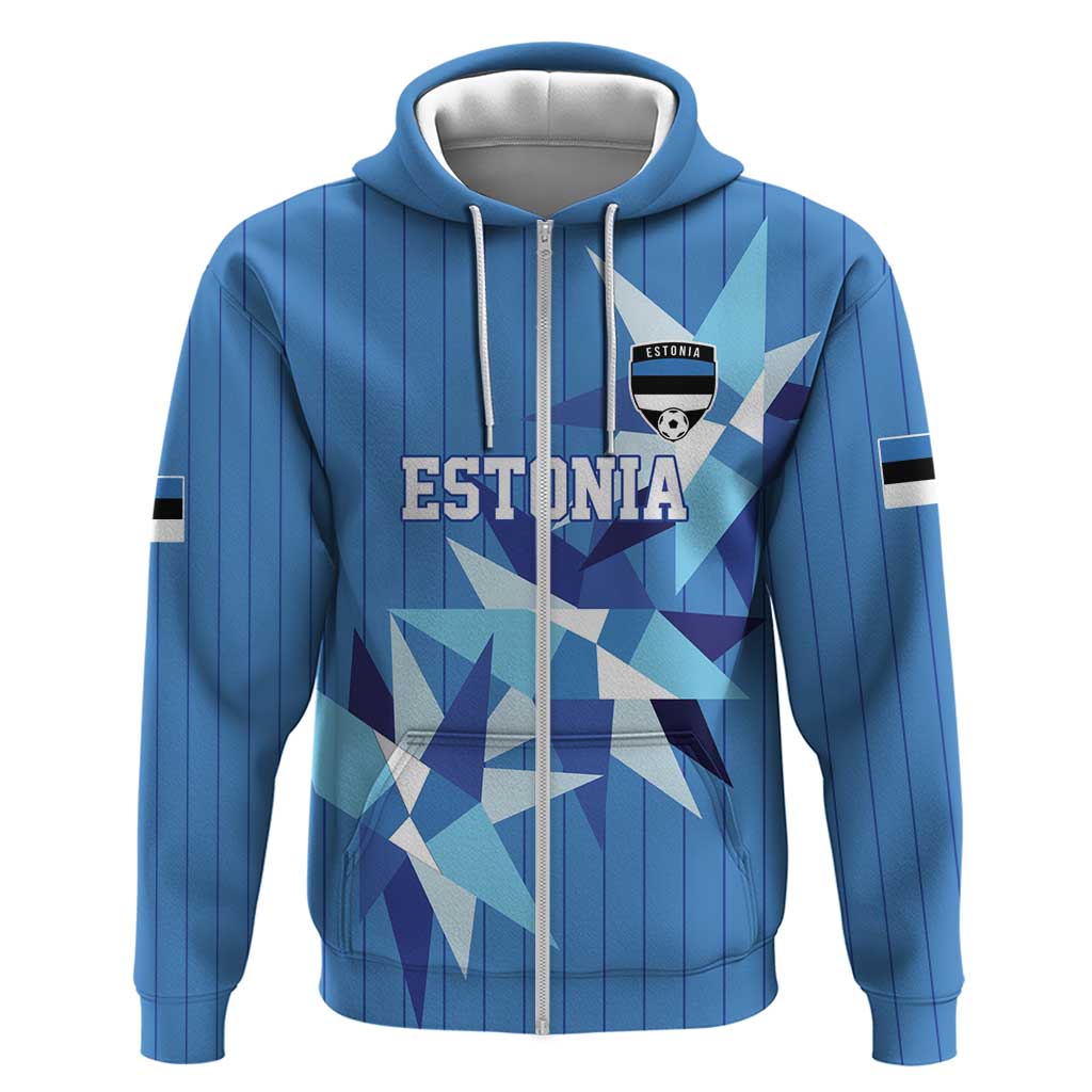 Custom Estonia Football Hoodie Retro Jersey Blue Version