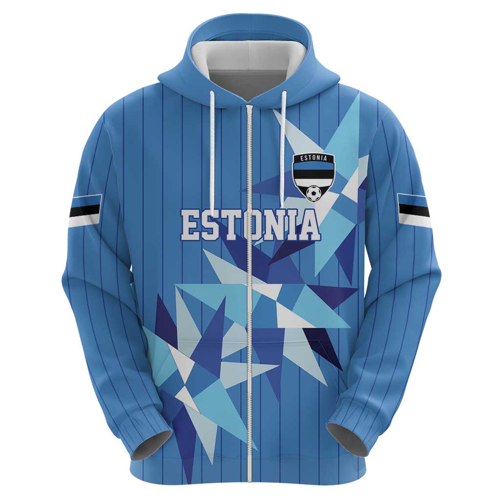 Custom Estonia Football Hoodie Retro Jersey Blue Version
