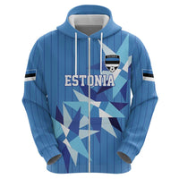 Custom Estonia Football Hoodie Retro Jersey Blue Version
