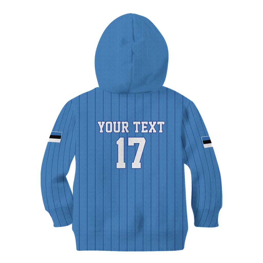 Custom Estonia Football Kid Hoodie Retro Jersey Blue Version
