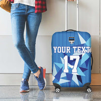 Custom Estonia Football Luggage Cover Retro Jersey Blue Version