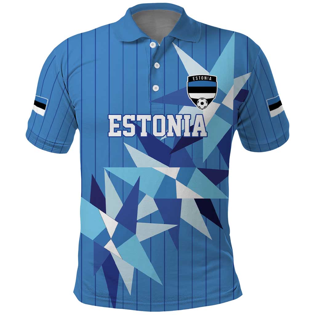 Custom Estonia Football Polo Shirt Retro Jersey Blue Version
