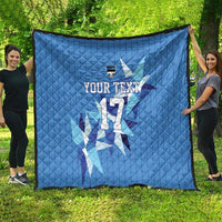 Custom Estonia Football Quilt Retro Jersey Blue Version