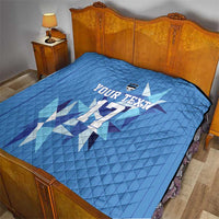 Custom Estonia Football Quilt Retro Jersey Blue Version