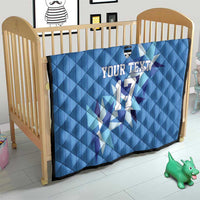 Custom Estonia Football Quilt Retro Jersey Blue Version