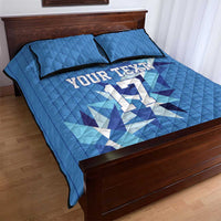 Custom Estonia Football Quilt Bed Set Retro Jersey Blue Version