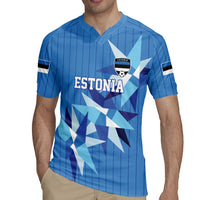 Custom Estonia Football Rugby Jersey Retro Jersey Blue Version