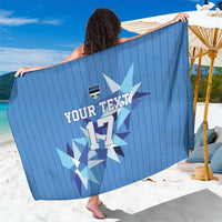 Custom Estonia Football Sarong Retro Jersey Blue Version