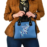 Custom Estonia Football Shoulder Handbag Retro Jersey Blue Version