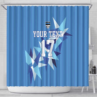 Custom Estonia Football Shower Curtain Retro Jersey Blue Version
