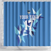 Custom Estonia Football Shower Curtain Retro Jersey Blue Version