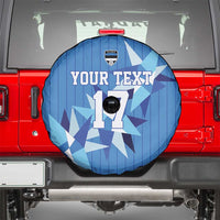 Custom Estonia Football Spare Tire Cover Retro Jersey Blue Version